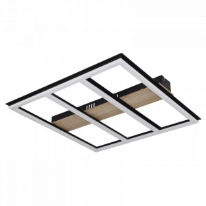 Plafoniera LED Froomy 67291-30, 30W, 2250lm, lumina calda, IP20, neagra+maro, Globo Lighting [2]- savelectro.ro