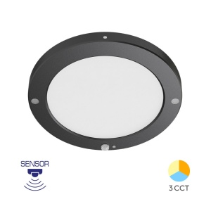 Plafoniere LED, Plafoniera LED incastrata rotunda 20W, senzor miscare, lumina calda/neutra/rece, neagra, IP20, Braytron - savelectro.ro