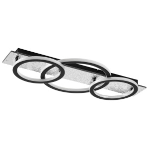 Plafoniera LED Lunava, 40W, 3300 lm, lumina calda/neutra/rece, telecomanda, dimabila, IP20, neagra+crom, Rabalux