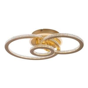 Plafoniera LED Maziar, 40W, 3700 lm, lumina calda/neutra/rece, dimabila, telecomanda, IP20, aurie, Rabalux