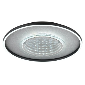 Plafoniera LED Mirrora, 40W, 830 lm, lumina calda/neutra/rece, efect oglinda 3D, IP20, neagra mat, Globo Lighting