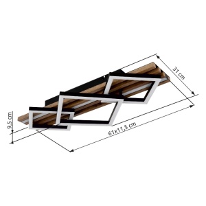 Plafoniera LED Obrien 32W, 1590 lm, lumina calda (3000K), 61 cm, IP20, imitatie lemn, Globo Lighting [3]- savelectro.ro