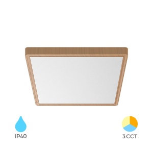 Plafoniere LED, Plafoniera LED patrata Jade 26W, lumina calda/neutra/rece, finisaj lemn, IP40, Braytron - savelectro.ro