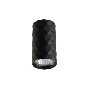 Plafoniera rotunda Glamour, GU10, neagra, design triunghiular, Masterled
