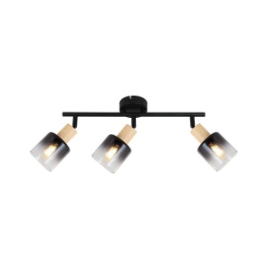Corpuri de iluminat, Plafoniera Serene PL3, 3xE14, lemn, neagra, Klausen - savelectro.ro