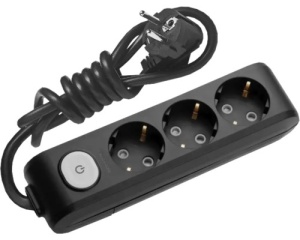 Prelungitoare Electrice, Prelungitor 3 prize 3 metri + intrerupator X-tendia Panasonic Negru - savelectro.ro
