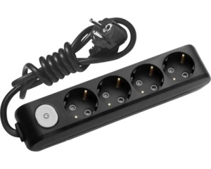 Prelungitoare Electrice, Prelungitor 4 prize 1.5 metri + intrerupator X-tendia Panasonic, Negru - savelectro.ro