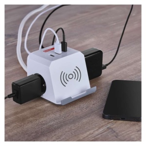 Prelungitor cub, 2m, 2 prize USB-A USB-C, Qi, alb, Emos [10]- savelectro.ro