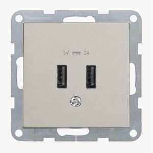 Prize si intrerupatoare, Priza dubla USB A 5V 2A, IP20, Bronz, Panasonic Karre Plus 55 - savelectro.ro