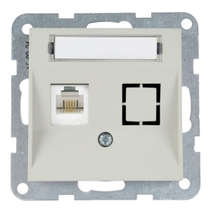 Prize si intrerupatoare, Priza internet cat 6, IP20, Sandstone, Panasonic Karre Plus 55 Soft Touch - savelectro.ro