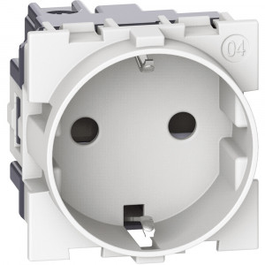 Prize si intrerupatoare, Priza standard german, 2 module, alba, Bticino Living Now - savelectro.ro
