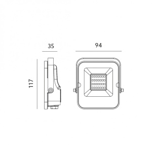 Proiector led 20W, cu senzor si telecomanda, lumina rece 6500K, IP65, 1600lm, Negru, Kobi [3]- savelectro.ro