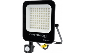 Proiector LED 50W, senzor de miscare, 4700 lm, lumina rece (6000K), IP65, negru, Optonica
