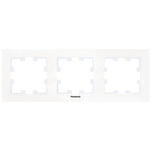 Prize si intrerupatoare, Rama tripla orizontala, IP20, Alb, Panasonic Karre Plus 55 - savelectro.ro