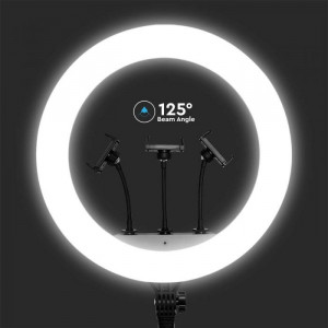 Selfie ring light LED cu 3 suporti de telefon, Dimabil, 55W, 6000 lm, diametru 440 mm, temperatura de culoare ajustabila(3200K-5800K), V-TAC [7]- savelectro.ro