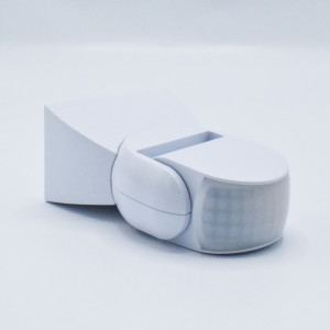 Senzor de miscare aplicat, 180 grade, max 300W LED, IP65, alb, GTV