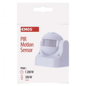 Senzor de miscare aplicat PIR, distanta detectie 12 metri, unghi detectie 180 grade, alb, EMOS [5]- savelectro.ro