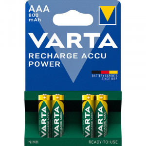 Baterii si Acumulatori, Set 4 acumulatori preincarcati R3 AAA Varta, capacitate 800mAh - savelectro.ro