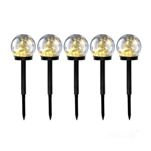 Set 5 lampi solare, forma minge, lumina calda(3000 K), Kobi [1]- savelectro.ro