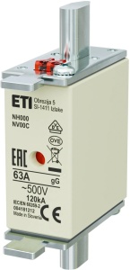 Siguranta fuzibila MPR ETI NH000 Gr.00C gG 80A 500V 120kA