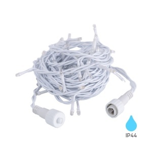 Decoratiuni de Craciun, Sir luminos 50 leduri, 5m, multicolor, IP44, cablu alb, 3W/set, Braytron - savelectro.ro