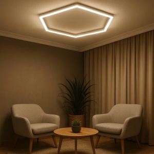 Corpuri de iluminat, Sistem LED hexagonal decorativ 1HEX 42W, lumina rece (6000 K), 5040 lm, Optonica - savelectro.ro