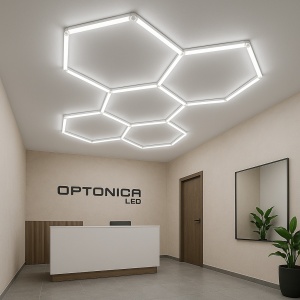 Sistem LED Honeycomb, model fagure, 5 hexagoane, 192W, lumina rece(6000 K), Optonica