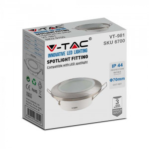 Spot 6700-VT, incastrabil, 1xGU10, nichel satinat, IP44, V-TAC [3]- savelectro.ro