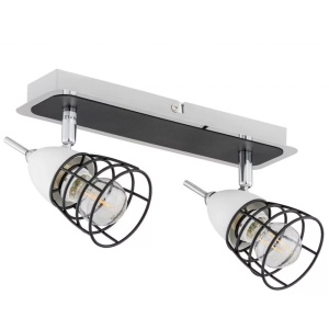 Spoturi, Spot aplicat Sky 1502, 2xE14, IP20, negru+alb, Kobi - savelectro.ro