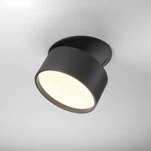 Spoturi LED, Spot incastrat Onda, 12W, lumina calda/neutra, dimabil, negru, Maytoni - savelectro.ro