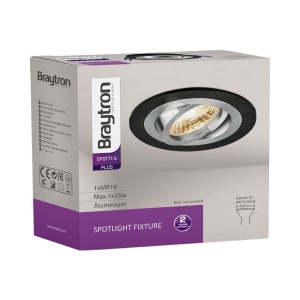 Spot incastrat rotund, aluminiu, negru-argintiu, IP20, Braytron [5]- savelectro.ro