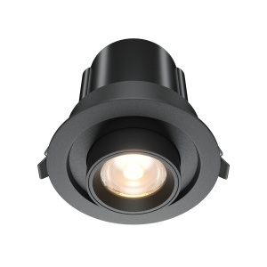 Spot LED 10W Incastrat, Maytoni, 780lm, Lumina Calda (3000K), Negru [1]- savelectro.ro