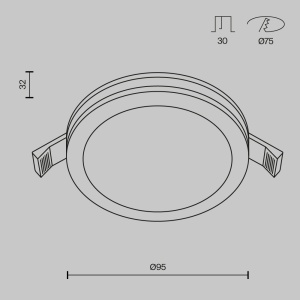 Spot LED 12W Incastrat, Maytoni, 750lm, Lumina Calda (3000K), Alb [4]- savelectro.ro