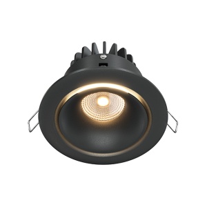 Spot LED 12W Incastrat, Maytoni, 950lm, Lumina Calda (3000K), Negru [1]- savelectro.ro