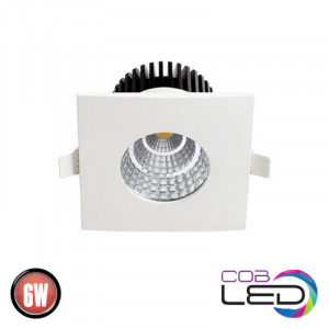 Spoturi LED, Spot LED 6W Incastrat, Patrat, Horoz Electric, 410lm, Lumina Neutra (4000K), Alb - savelectro.ro