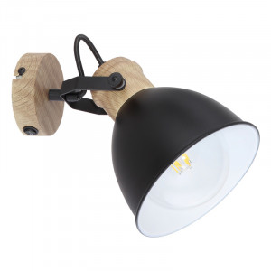 Spot Wiho 54018-1S, cu intrerupator, 1xE27, negru+natural, Globo Lighting [2]- savelectro.ro