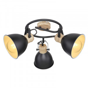 Spot Wiho 54018-3S, 3xE27, negru+natural, IP20, Globo Lighting [1]- savelectro.ro