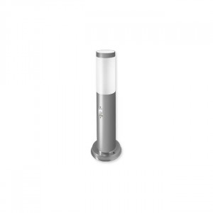 Corpuri de iluminat, Stalp pentru exterior cu senzor de miscare, argintiu, 1 bec, dulie E27, IP44, Masterled - savelectro.ro