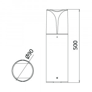Stalp pentru exterior Milano, 1 bec, dulie E27, gri, Braytron [4]- savelectro.ro