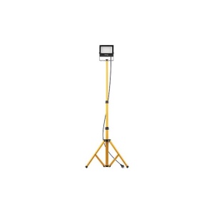 Trepied + 1 reflector LED, 50W, 4000lm, inaltime reglabila, IP65, lumina neutra, 4500K, negru-galben, Masterled [1]- savelectro.ro