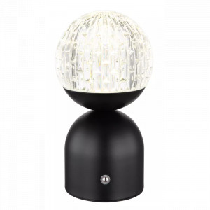 Veioza LED Julsy 21007S, cu intrerupator touch, 2.5W, 173lm, lumina calda, neutra, rece, neagra+ transparenta, IP20, Globo [1]- savelectro.ro