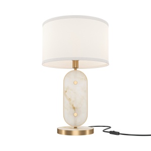 Corpuri de iluminat, Veioza Marmo MOD099TL-01G, cu intrerupator, 1xE27, aurie+alba, IP20, Maytoni - savelectro.ro
