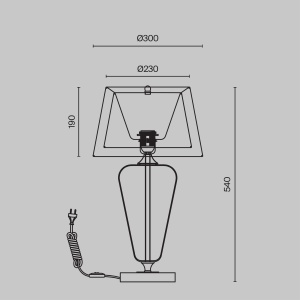 Veioza Verre Z005TL-01BS, cu intrerupator, 1xE27, alba+transparenta, IP20, Maytoni [3]- savelectro.ro