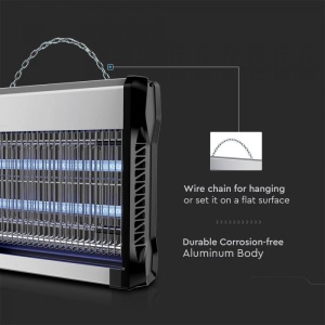 Aparat anti insecte V-TAC VT-3220, 20W, AC 220-240V, aluminiu, EU plug, 80m2 [8]- savelectro.ro
