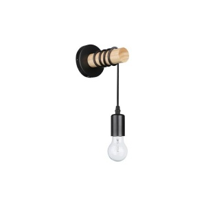 Aplice, Aplica de perete Eos 1xE27 negru si lemn, Masterled - savelectro.ro