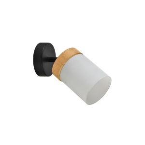 Aplice, Aplica Frosted AP1, E27, neagra, lemn, Klausen - savelectro.ro