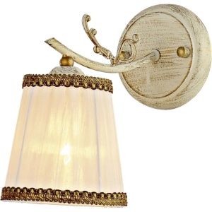 Klausen Stoc, Aplica Imola AP1 KL6163, 1xE14, bronz antic + ivoar, metal + textil, stil clasic elegant, Klausen - savelectro.ro