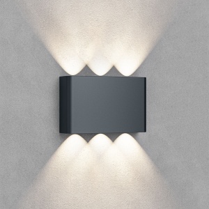 Aplica LED exterior 6x1W, 480lm, lumina calda/neutra/rece, IP65, gri inchis, Braytron [2]- savelectro.ro
