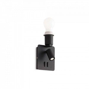 Aplica LED Gea 239545, 2xE27, 3W, 200lm, lumina calda, neagra, IP20, Ideal Lux [1]- savelectro.ro