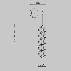 Aplica LED Golden Cage MOD216WL-L10G3K, 17W, 1100lm, lumina calda, IP20, aurie, Maytoni [5]- savelectro.ro